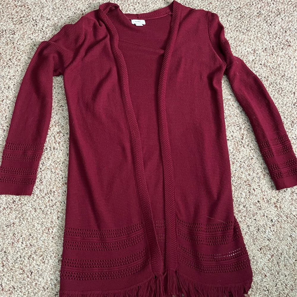 Maroon Long cardigan
